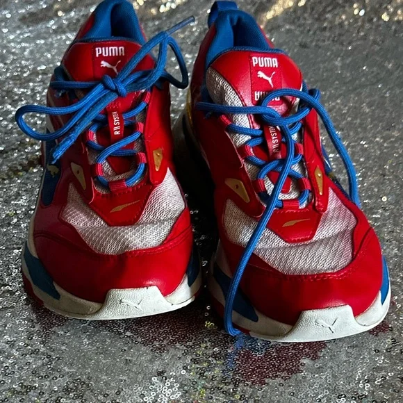 Puma RsFast Dynamic Red and Blue Athletic Men Sneakers Shoes Size 9.5 - Picture 11 of 16